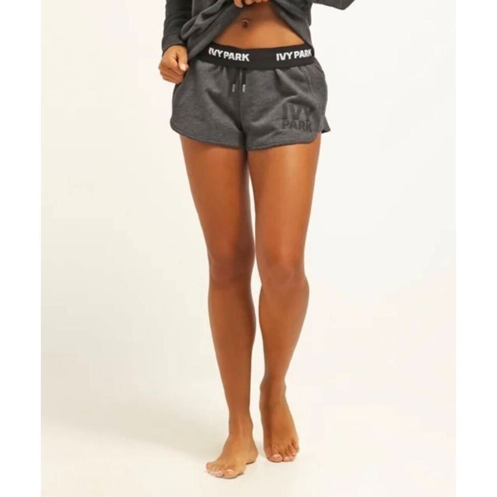 Ivy Park French Terry Mottled Grey Athletic Shorts Medium Beyoncé Workout Gym